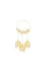 Just Shradhas_Gold Plated Pearls Embellished Hoop Earrings _Online_at_Aza_Fashions
