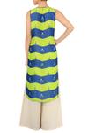 Shop_Soup by Sougat Paul_Blue Green And Zigzag Printed Tunic With Off White Palazzos  _at_Aza_Fashions