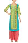 Buy_Soup by Sougat Paul_Green Printed Kurta Palazzo Set  _at_Aza_Fashions