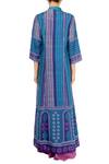 Shop_Soup by Sougat Paul_Blue Chanderi Silk Mandarin Collar Dress With Inner _at_Aza_Fashions