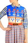 Buy_Soup by Sougat Paul_Blue Chanderi Silk Printed Maxi Dress_Online_at_Aza_Fashions