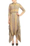 Buy_Soup By Sougat Paul_Beige And Yellow Geometric Flamingo Printed Jumpsuit _at_Aza_Fashions