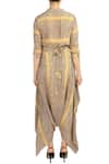 Shop_Soup By Sougat Paul_Beige And Yellow Geometric Flamingo Printed Jumpsuit _at_Aza_Fashions