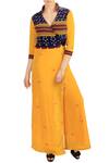 Soup by Sougat Paul_Yellow Printed Overlay Jumpsuit _Online_at_Aza_Fashions