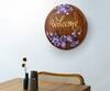 Buy_Floursha_Brown Acacia Wood Hand Paint Ivy Floral Wall Plate _at_Aza_Fashions