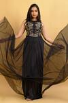 Buy Ambrosia Black Round Embroidered Gown at Aza Fashions Buy_Ambrosia_Black Round Embroidered Gown_at_Aza_Fashions