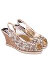 Buy_Fuchsia_Beige Embroidery, Diamonds Floral Peeptoes _at_Aza_Fashions