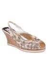 Fuchsia_Beige Embroidery, Diamonds Floral Peeptoes _Online_at_Aza_Fashions