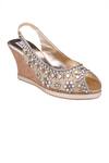 Fuchsia_Gold Mirror Embellished Peep Toes_Online_at_Aza_Fashions