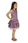 Ribbon Candy_Purple Cotton Floral Print Dress _Online_at_Aza_Fashions