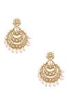 Buy_Shillpa Purii_Gold Plated Pearl And Diamond Earrings With Kundan Accents _at_Aza_Fashions