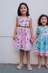 Buy_Ribbon Candy_Pink Cotton Floral Print Dress _at_Aza_Fashions