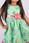 Shop_Ribbon Candy_Green Cotton Floral Print Dress _Online_at_Aza_Fashions