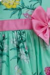 Ribbon Candy_Green Cotton Floral Print Dress _at_Aza_Fashions