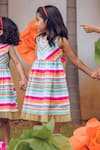 Buy_Ribbon Candy_Multi Color Cotton Striped Dress _at_Aza_Fashions