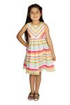 Ribbon Candy_Multi Color Cotton Striped Dress _Online_at_Aza_Fashions