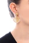 Shop_Zariin_Gold Plated Beads Filigree Danglers _at_Aza_Fashions