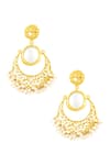 Buy_Zariin_Gold Plated 3d Pearls Stud Danglers _at_Aza_Fashions