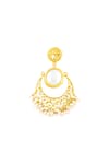 Zariin_Gold Plated 3d Pearls Stud Danglers _Online_at_Aza_Fashions