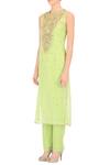 Preeti S Kapoor_Green Georgette Jumpsuit With Embroidered Kurta _Online_at_Aza_Fashions