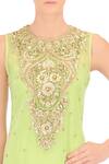 Buy_Preeti S Kapoor_Green Georgette Jumpsuit With Embroidered Kurta _Online_at_Aza_Fashions