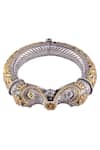 Buy_Sangeeta Boochra_Gold Plated Antique Silver And Elephant Cuff _at_Aza_Fashions