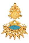 Sangeeta Boochra_Gold Plated Drop Earrings With Turquoise Stone _Online_at_Aza_Fashions