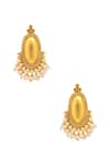 Buy_Sangeeta Boochra_Gold Plated Drop Earrings With Pearls _at_Aza_Fashions