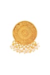 Sangeeta Boochra_Gold Plated Earrings With Pearls _Online_at_Aza_Fashions