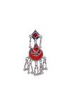 Sangeeta Boochra_Silver Plated Antique Drop Earrings With Enamel Work _Online_at_Aza_Fashions