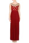 Buy_Esha Koul_Maroon Embroidered Gown For Women_at_Aza_Fashions