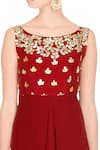 Esha Koul_Maroon Embroidered Gown For Women_Online_at_Aza_Fashions