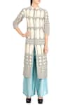 Soup By Sougat Paul_Blue Ivory Front Slit Kurta And Pastel Palazzo _Online_at_Aza_Fashions