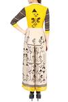 Shop_Soup by Sougat Paul_Beige Crepe Spread Collar Printed Jumpsuit For Women_at_Aza_Fashions
