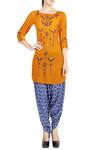 Soup by Sougat Paul_Blue Orange Printed Kurta And Cobalt Patiala  _Online_at_Aza_Fashions