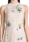 Buy_Sahil Kochhar_Beige Asymmetric Applique Dress_Online_at_Aza_Fashions