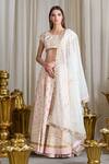 Buy_Sahil Kochhar_Pink Cotton Twill Embroidered Floral Scoop Neck Lehenga Set  _at_Aza_Fashions
