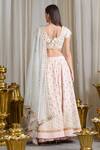 Shop_Sahil Kochhar_Pink Cotton Twill Embroidered Floral Scoop Neck Lehenga Set  _at_Aza_Fashions