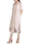 Buy_Sahil Kochhar_Pink Cotton Silk Embroidered Floral V Neck Tunic For Women_at_Aza_Fashions