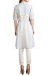 Shop_Sahil Kochhar_Blue Quilted Top With Cream Fitted Pants For Women_at_Aza_Fashions