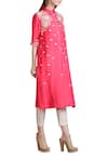 Buy_Sahil Kochhar_Coral Pink Floral Embroidered Kurta_at_Aza_Fashions