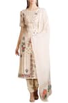 Buy_Sahil Kochhar_Beige Hand Embroidered Kurta Set  _at_Aza_Fashions