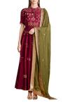 Buy_Sahil Kochhar_Purple Chanderi Anarkali With Dupatta  _at_Aza_Fashions