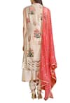 Shop_Sahil Kochhar_Beige Raw Silk Embroidered Floral Jacket And Kurta Set For Women_at_Aza_Fashions