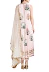 Shop_Sahil Kochhar_Pink Georgette Embroidered Floral Round Neck Kurta Set For Women_at_Aza_Fashions
