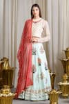 Buy_Sahil Kochhar_Blue Embroidered Lehenga Set For Women_at_Aza_Fashions