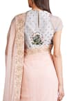 Shop_Sahil Kochhar_Peach Net Embellished Kirandori Saree For Women_at_Aza_Fashions