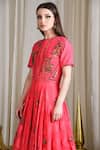 Sahil Kochhar_Pink Dupion Silk Embroidered Mukaish Work Jacket Lehenga Set  _Online_at_Aza_Fashions