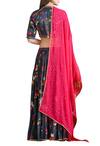 Shop_Sahil Kochhar_Black Cotton Silk Round Printed Lehenga Set For Women_at_Aza_Fashions