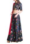Sahil Kochhar_Black Cotton Silk Round Printed Lehenga Set For Women_Online_at_Aza_Fashions